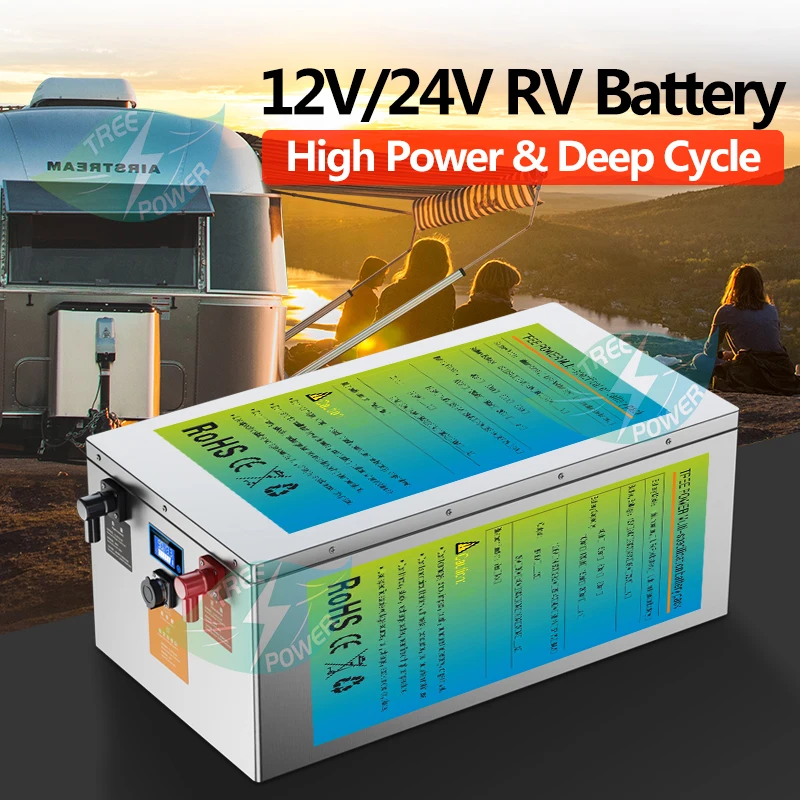 

Treepower 24v 400ah lithium lifepo4 battery for 24V replace Lead Acid Battery solar energy motor home+ 20A charger