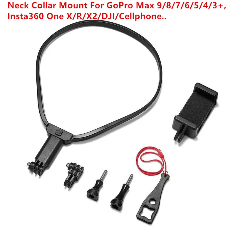 

For GoPro Accessories Adjustable Chest Strap Neck Collar Mount For GoPro Max 9/8/7/6/5/4/3+,Insta360 One X/R/X2/DJI/Cellphone