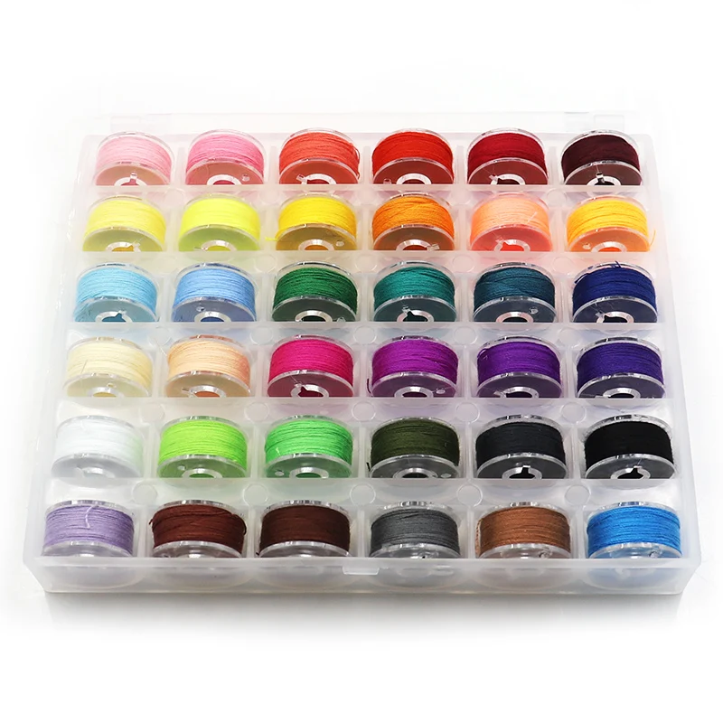 

36 Colorful Sewing Bobbin Thread Set with Clear Storage Box, Standard Bobbin Kit, Use for Most Household Sewing Machines