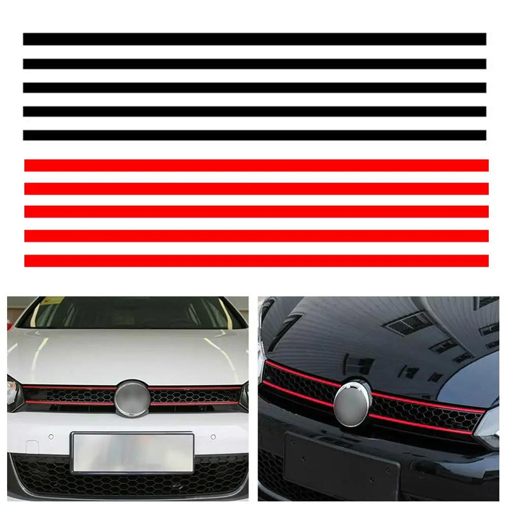 Car Sticker Strip Reflective Stickers Front Hood Grille Decals Auto Decoration Car Styling For Car Fit for V W Golf 6 7 Tiguan