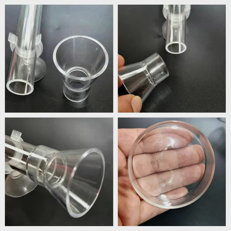 Aquarium Feeder Acrylic Round Straight Tube Transparent Fish Shrimp Snail Feeder Submersible Fish Tank Feeder Feeding Plate