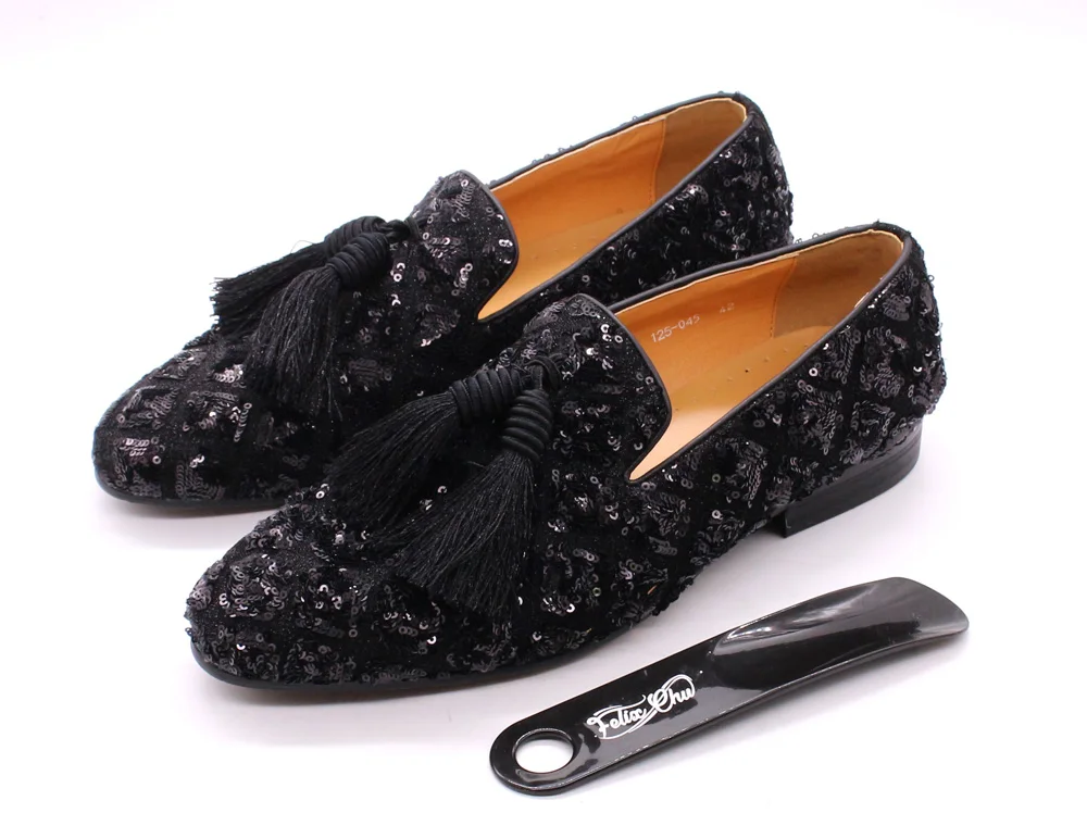 green emerald velvet dress Jodano Collection Boys' Glitter Loafers (Sizes 5 main image 0
