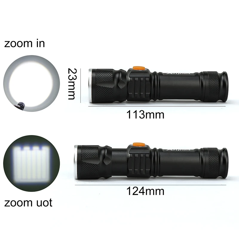 Anjoet USB LED Flashlight Rechargeable LED Torch Light Lanterna T6 High Power Battery Lantern Tactical Flashlight for Bicycle