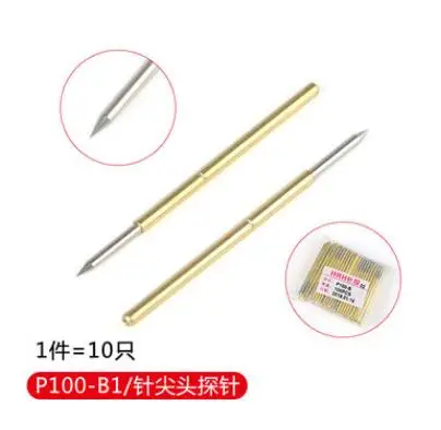 10 Pcs P100-B1 1mm Dia Point Tip Spring PCB Testing Contact Probes Pin