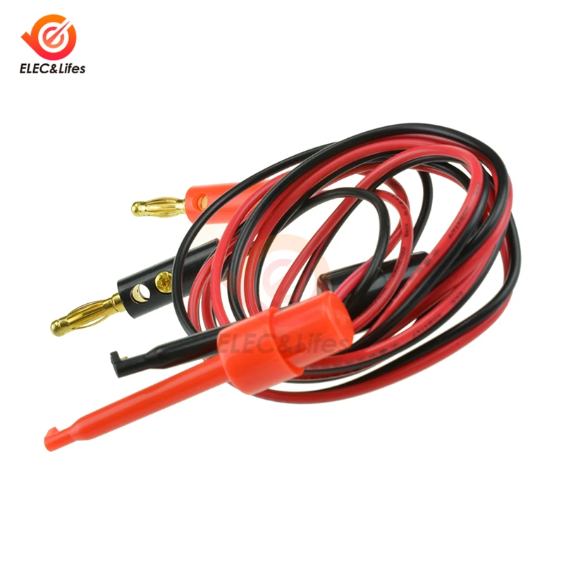 5Pair=10Pcs 4mm Banana Plug to Test Hook Clip Lead Cable Gold Plated For Multimeter Test Lead Cable Equipment Connector