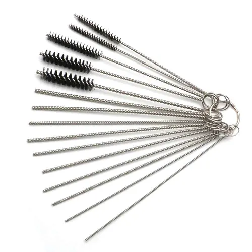 Carburador de motocicleta y coche, herramienta de limpieza para quitar suciedad, 10 agujas de limpieza + 5 kits de cepillos para limpieza del cuidado del motor automático