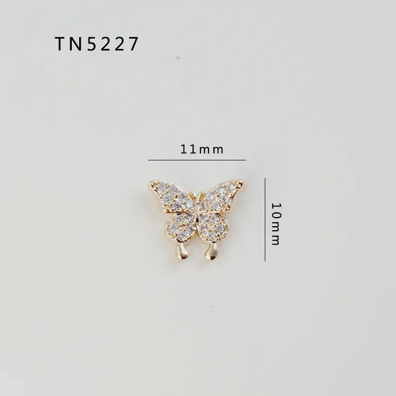 5pcs TN5227 butterfly Alloy Zircon Nail Art Crystals decor jewelry Rhinestone nails accessories supplies nail decorations charms