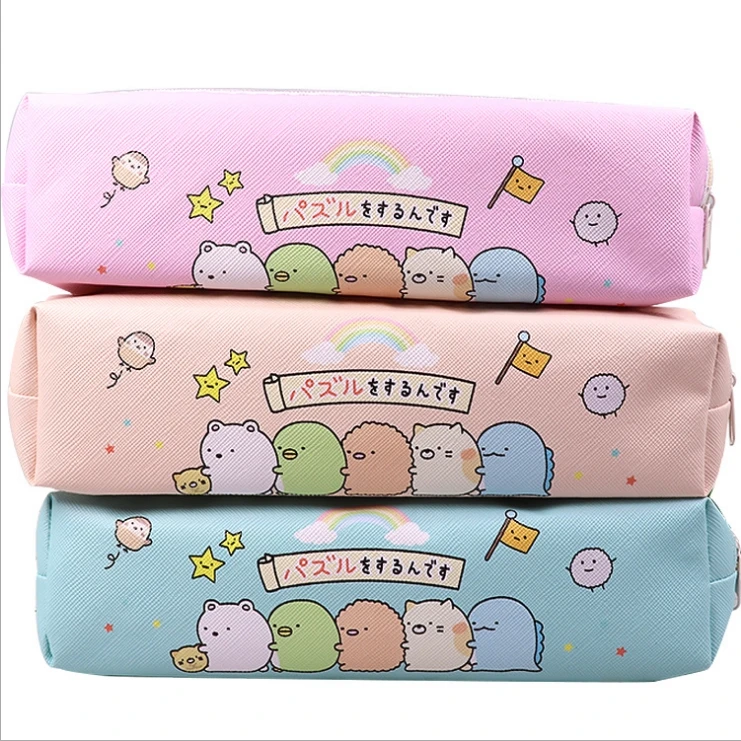 San-X SUMIKKO GURASHI Kawaii Fabric Pencil Bag Cute animal zipper Pen Box Storage bag For Kids stationery Boy girl friend gift