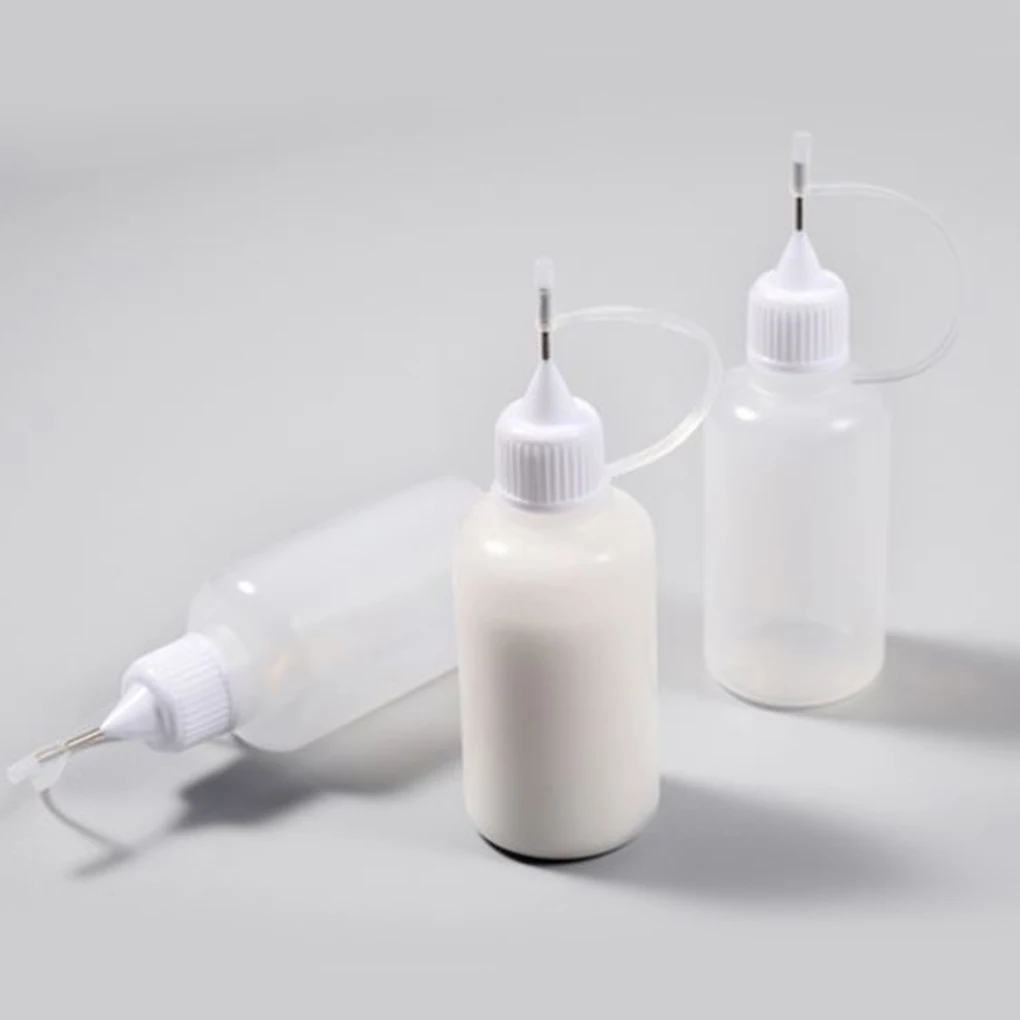 Botella de pegamento vacía de 30ml con aguja, aplicador de punta de precisión para papel Quilling DIY Craft