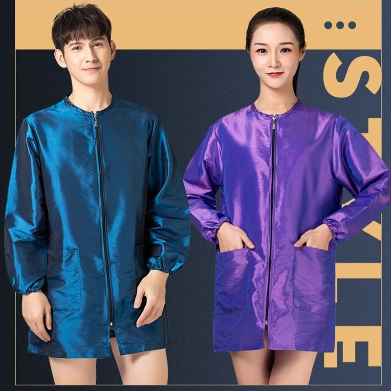 Waterproof Barber Jacket,Hairdresser Long Sleeve Hairdressing Work Uniform, Anti-Stain Anti-Stick Hair Salon Coat for Stylists