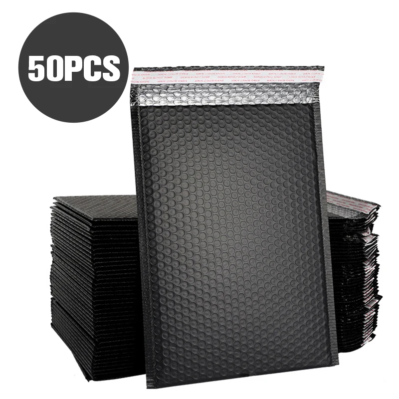 30/50Pcs Different Specifications Bubble Mailers Padded Envelopes Pearl film Gift Present Mail Envelope Bag Black/Pink