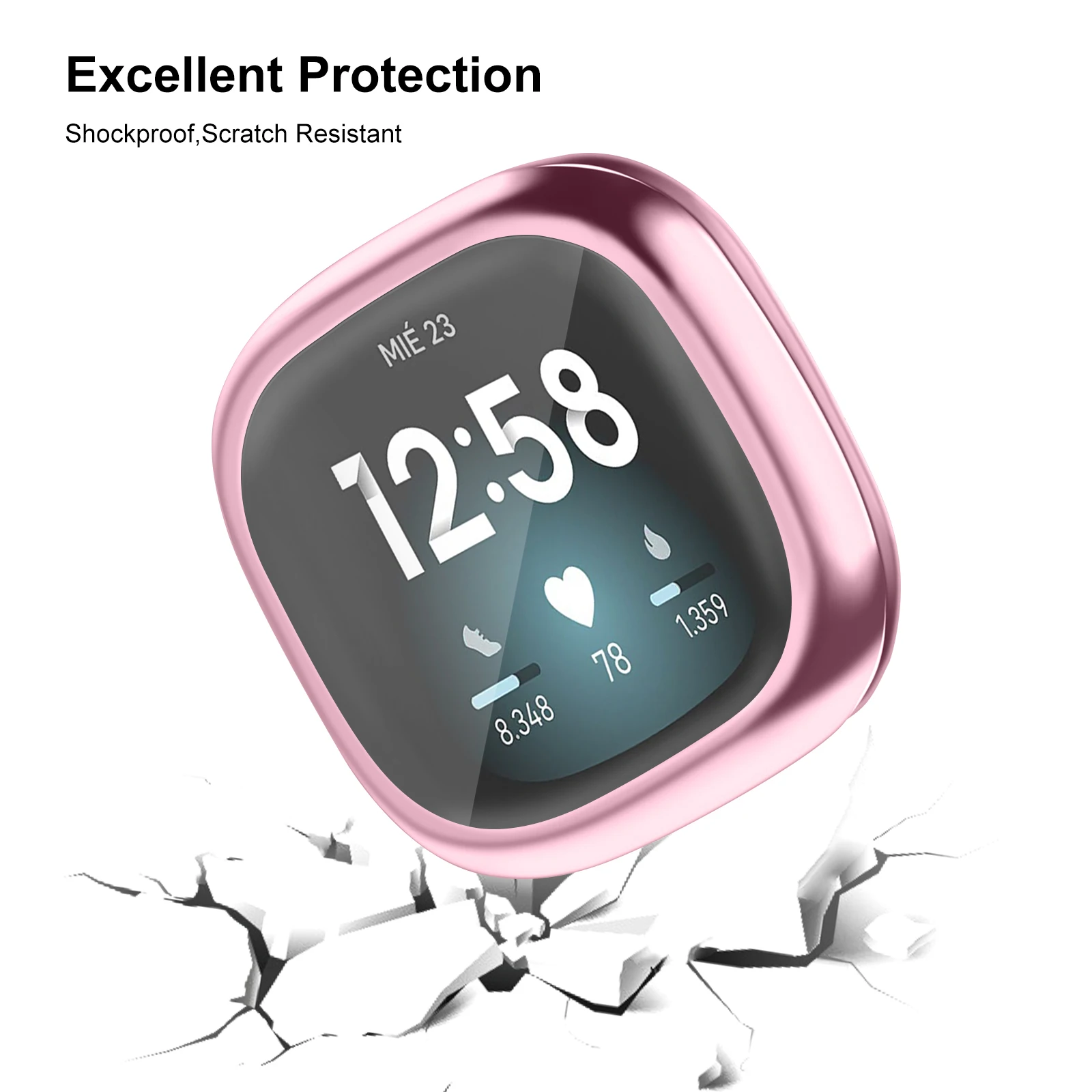 6Pcs Soft TPU Full Screen Protector Cover Case For Fitbit Versa 2 Case Shockproof Smart Watch Bumper Shell For Fitbit Versa 2