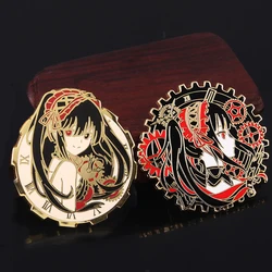 Anime DATE A LIVE Metals Tokisaki Kurumi figura smalto spilla spille distintivi in metallo bottone Costume risvolto puntelli per donna uomo regali