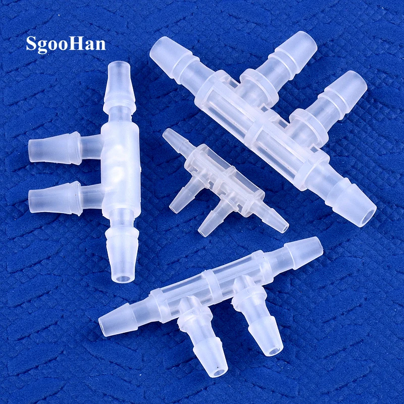 5 ~ 200 sztuk 2.4 ~ 11.1mm PP równe średnicy boczne 4-drożne złącza akwarium zbiornik pompa powietrza złącze węża System nawadniania rura Pagoda złącza