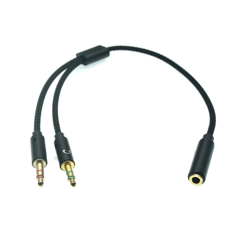 Zestaw słuchawkowy do laptopa 3.5mm 2 do 1 przewód do konwersji mikrofon do telefonu komórkowego Audio 3.5mm 1 do 2 rozszerzenie Adapter konwerter