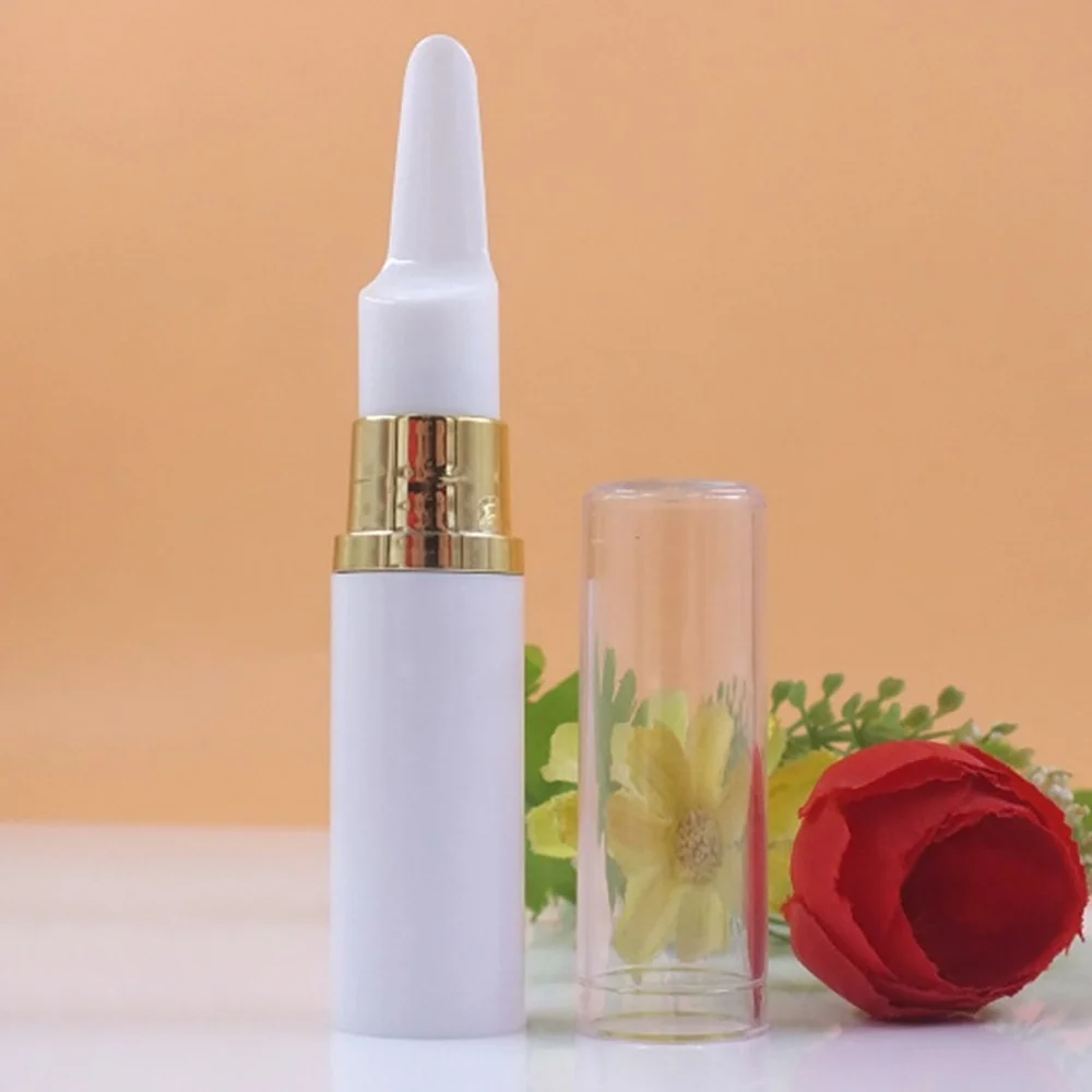 20pcs Airless Bottles Eye Cream Bottle Pen White 5ml Small Plastic Container Smear Massage Head Gold Neck Mini Sample Packaging