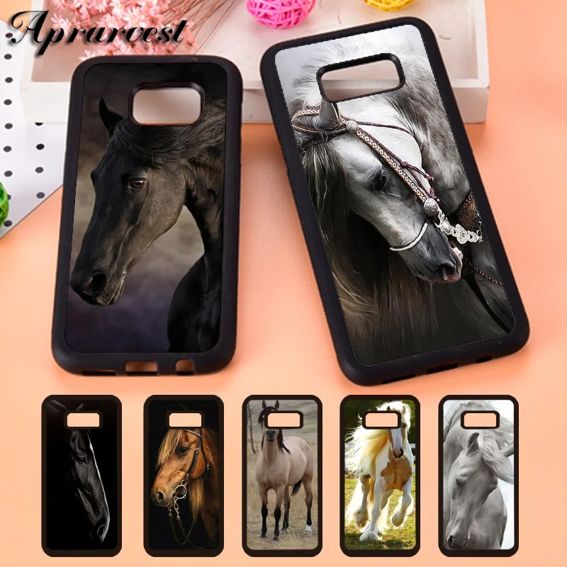 Aprarvest Handsome Horse Animal Phone Case Cover For Samsung Galaxy S5 S6 S7 edge S8 S9 Plus S10 lite S10E Note 5 8 9 10 Plus