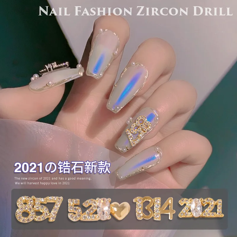 2 Stuks Nail Art Accessoires Zirkoon Bruid Bruiloft Nail Wedding 1314 Levenslange Nail Decoratie Micro Diamant Nail Sticker