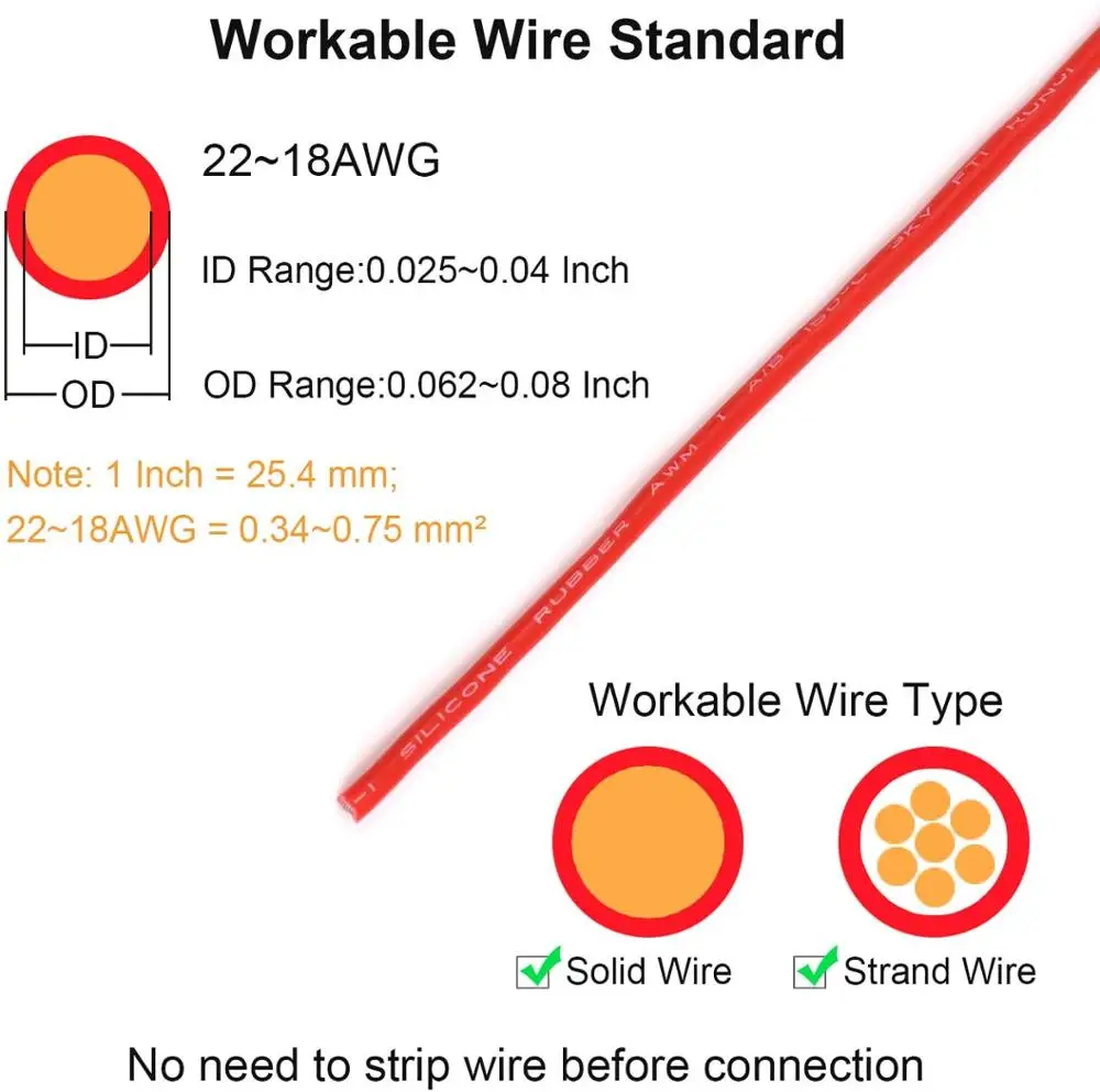 Low Voltage Wire Connectors,Universal Compact Wire I Tap Terminals,Toolless Wire Connectors, Quick Splice Wire for AWG 20-24