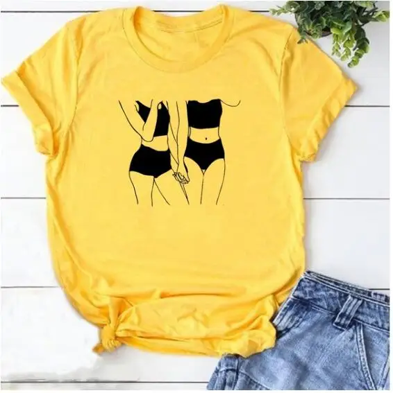 Skuggnas New Arrival Funny Letter Print O Neck Short Sleeve Lgbt Couple T Shirt Personality Gay Pride T-Shirt Lesbian t shirts