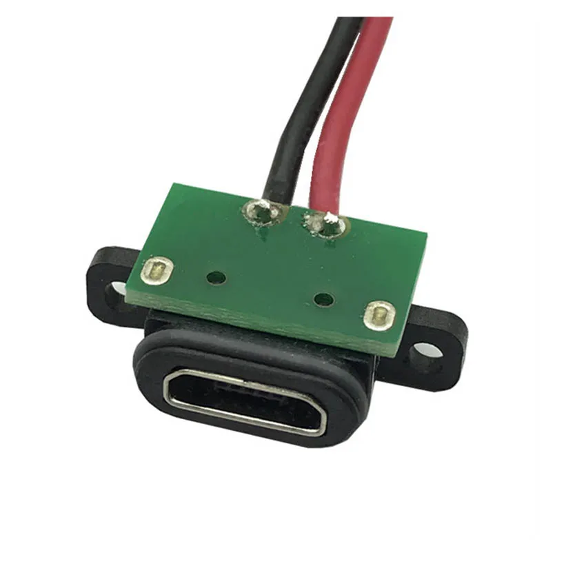 1-10PCS Micro USB Connector Port Socket Female with Screw Hole Waterproof Power Charging Dock With Cable Terminal