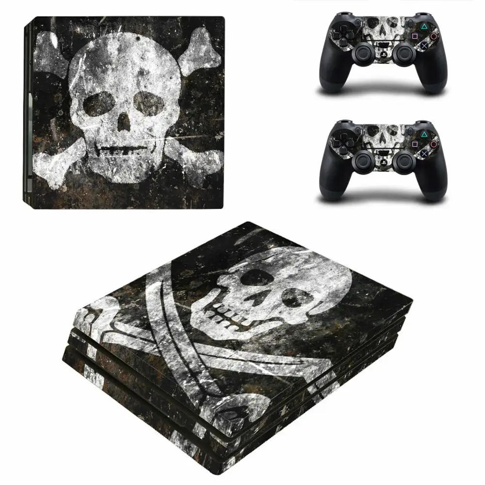 Czaszka PS4 Pro naklejka s naklejka na konsolę Sony PlayStation 4 i kontrolery PS4 Pro naklejka Vinyl