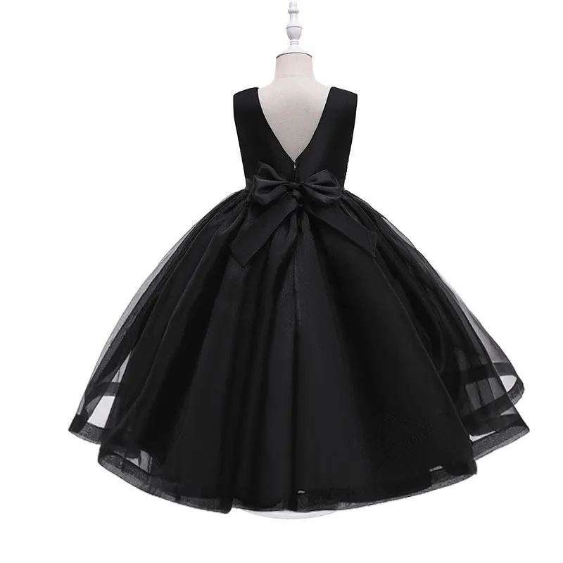 Kids Dresses Children Elegant Long Prom Tulle Gowns 2024 New Girl Princess Dress Teen Wedding Bridesmaid Costume 3-12 Years