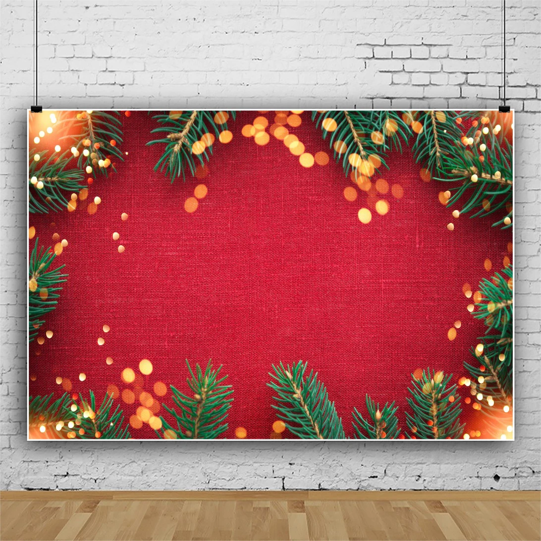 Laeacco คริสต์มาสฉากหลังถ่ายภาพแสง Bokeh สาขาสีแดงวันเกิดการถ่ายภาพภาพพื้นหลังสำหรับ Photo Studio
