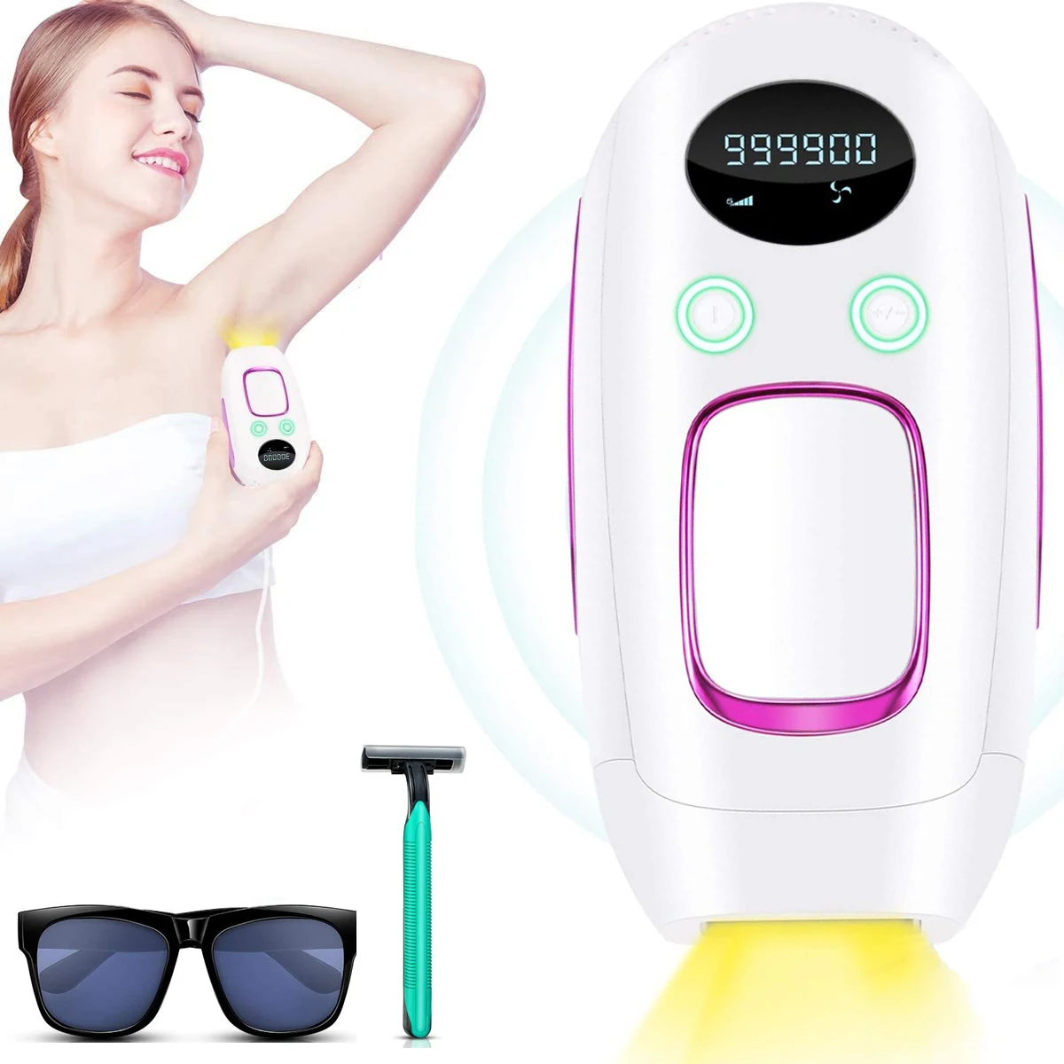 

Laser Hair Removal for Women Permanent IPL Hair Removal Device for Whole Body 999,900 Flashes Painless Hair Remover Machine