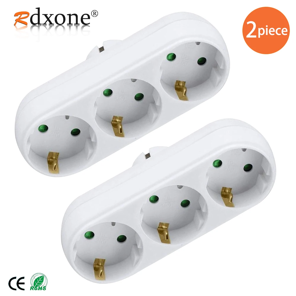 Rdxone 3500W EU Standard Three-poles Plug Convert Socket  German standard converter Extended socket 250V 16A