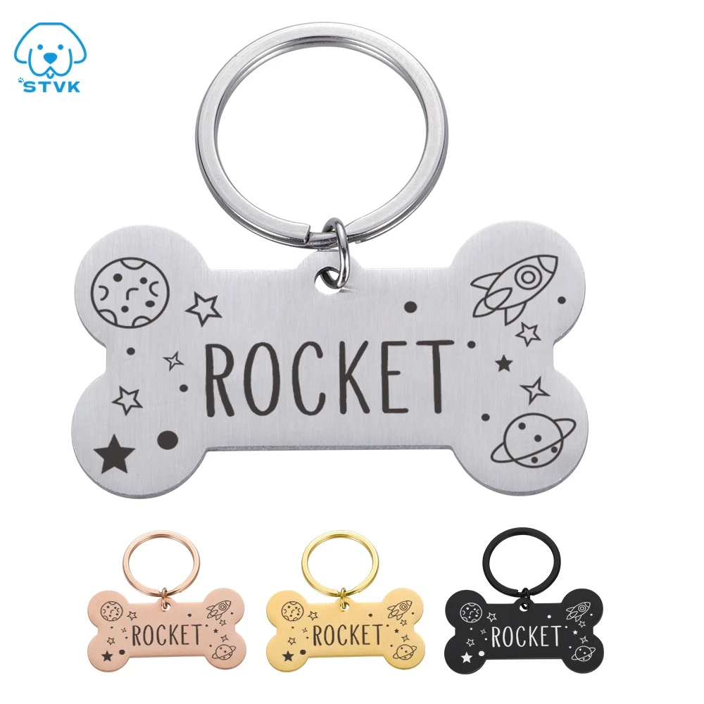 

Custom Dog ID Tag Personalized Pet Name Address Phone Keychain for Cat Puppy Dog Collar Anti-loss Tag Keyring Pet Accessories