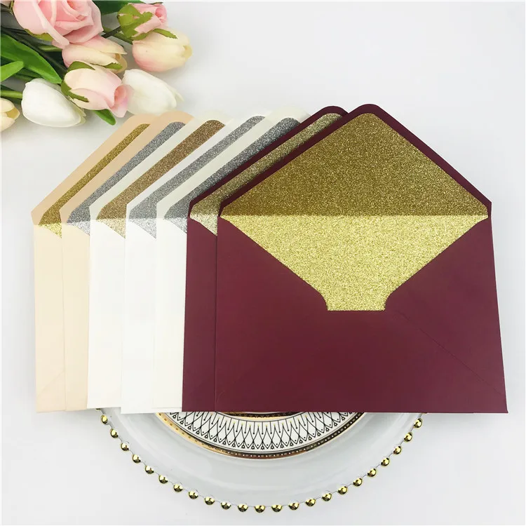 25x Paper Envelopes shimmer Gray Pearlescent Glitter Envelopes For DIY Postcard /Card Wedding Invitation Gift Packing Envelope