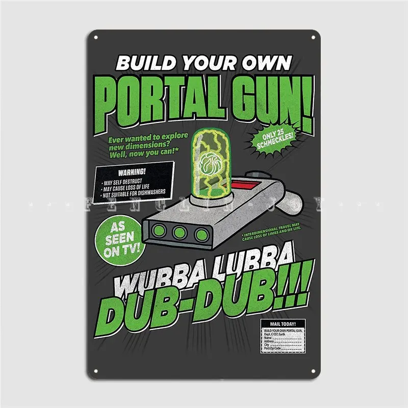 Construya su propio póster de placa de Metal de pistola de Portal, decoración de pintura, decoración de fiesta de Club de cine, cartel de letrero de estaño