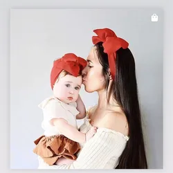 2 pezzi fascia per capelli con fiocco genitore-figlio per ragazze tessuto per bambini carino fasce per capelli larghi fai-da-te per bambini turbante solido Accessori per capelli estivi