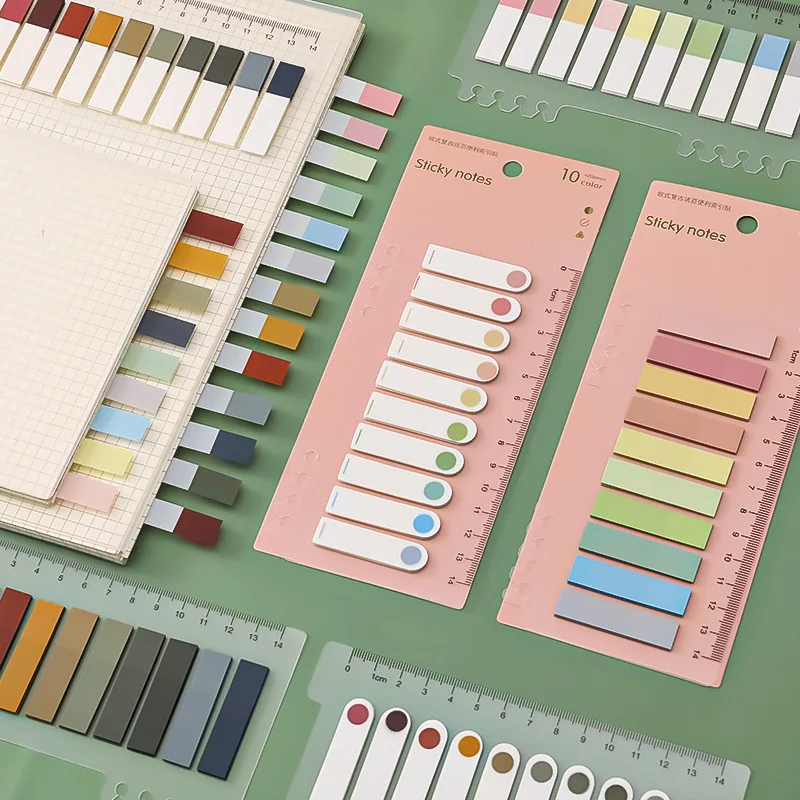 200 Lembar/Pak Morandi Color Sticky Notes Memo Pad Index Label Note Bookmark Notepad Perlengkapan Alat Tulis Kantor Sekolah