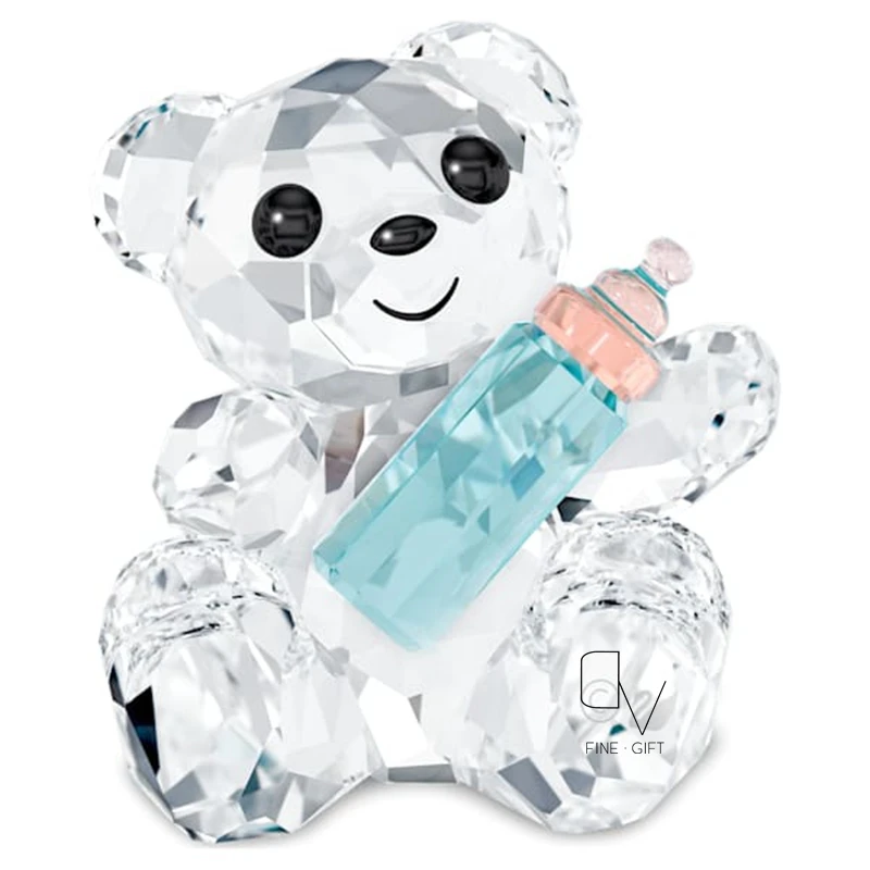 Imagem -02 - Urso de Pelúcia de Cristal Austríaco com Mamadeira Decoração de Jardim Adornos Presentes de Natal Novo Estilo