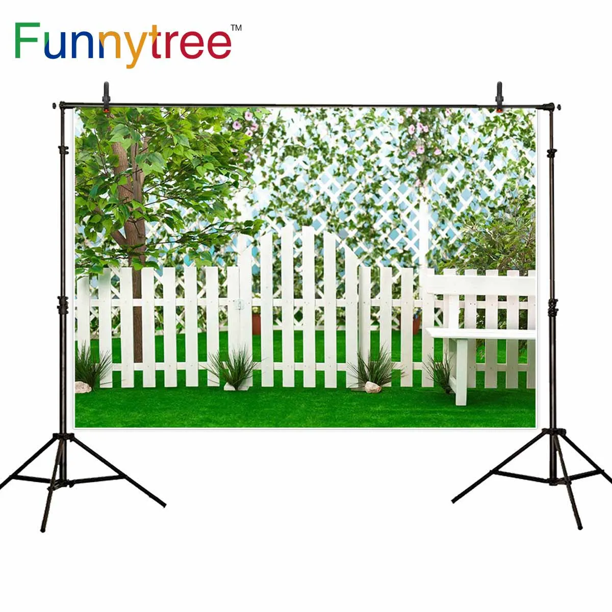 

Funnytree backdrop photo spring tree Fence grass Natural landscape photography photocall photo shoot photozone prop photophone