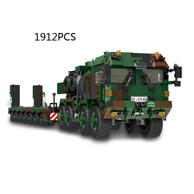 

1:30 Scale Modern Military Germany Man Hx-81 Tank Transport Vehicle Model Batisbrick Build Block Slt Mammut Brick Toy Collection