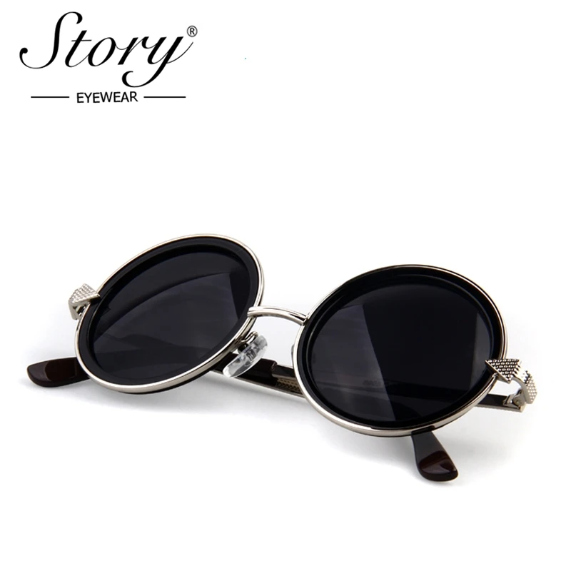 STORY Brand Designer Mens Women Sunglasses KW Style Retro Arrow Sun Glasses For Driver Steampunk Sunglasses Male Female 8005