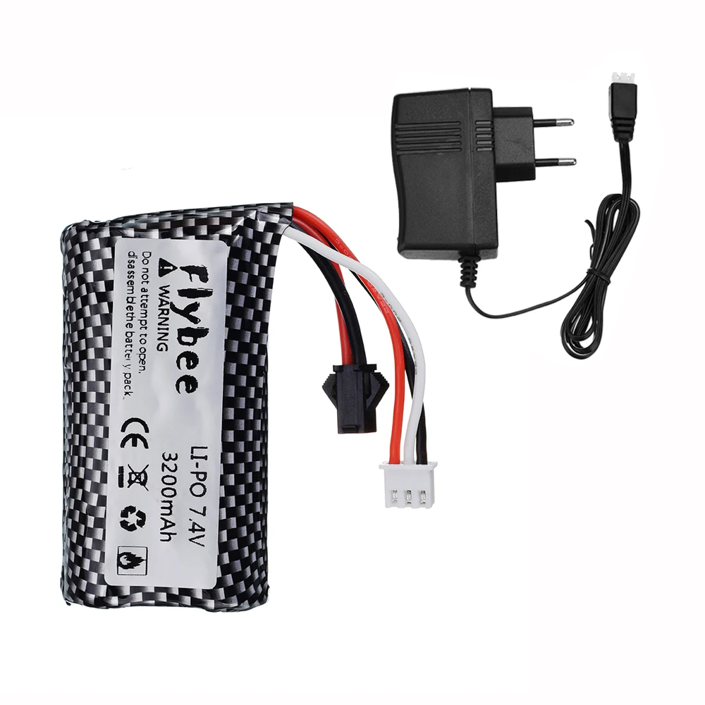 18650 7.4V 3000mah 3200mah بطارية ليثيوم أيون ل wltoys 104310 104311 MN99S D90 H101 U12A S033g Huina1592 RC سيارات لعب قطع الغيار