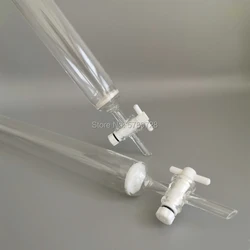 1pcs Caliber 24# glass chromatography column with tetrafluoro piston,sand core glass chromatography column with standard mouth