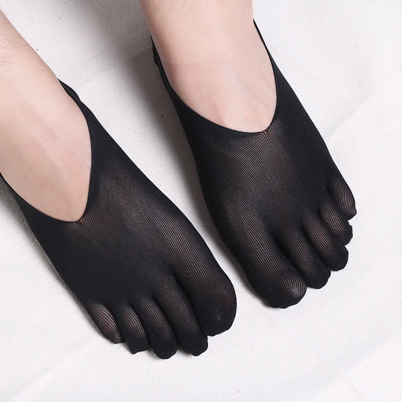 

4 Pairs/Lot Plus Size Men's 5 Finger Invisible Toe Socks Set Summer Thin Nylon Anti-Slip Japanese Socks With Separate Toes Man