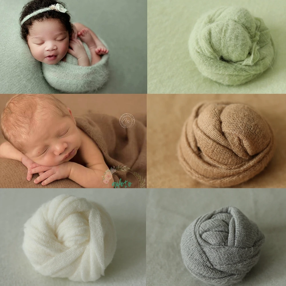 40 150*170cm Mohair Newborn Photography Props Wraps Knit Soft Stretch Comfort Blanket Baby Photo Shooting Accessories Background