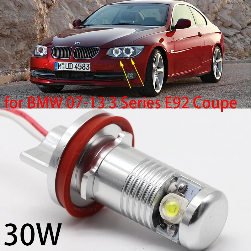 Para bmw 2007-2013 3 séries e92 coupe h8 led livre de erros 30w 1500lm chip anjo olho marcador lâmpadas