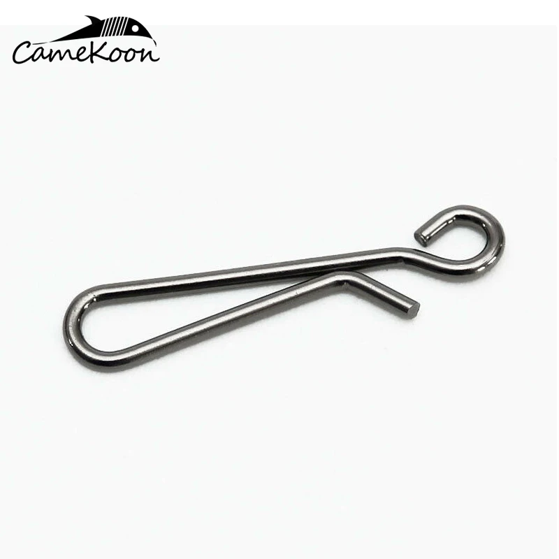 CAMEKOON 0#-6# Fishing Swivel Snap Clips 100Pcs/Pack Stainless Steel No-Knot Fast Snaps Easy Change Connector for Fishing Tackle