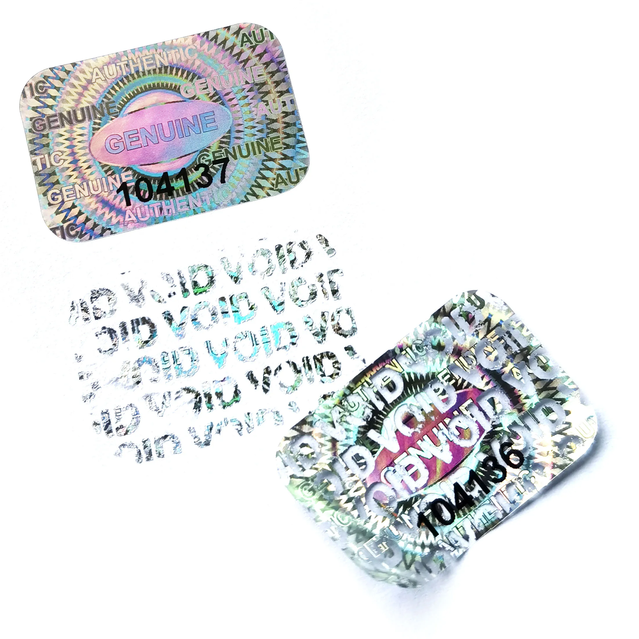 GENUINE Hologram Security Tamper Evident Laser Proof Warranty VOID Versatile Labels/Stickers w/Unique Sequential Numbering