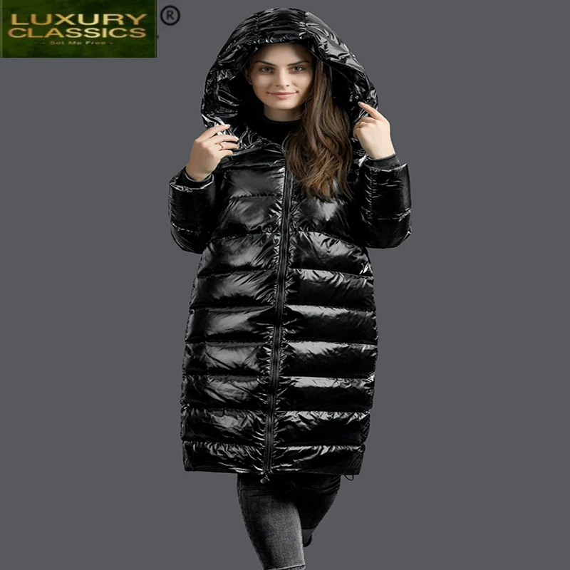 

Women Winter 2021 Jacket New Winter Coat Thick Warm Female Down Jacket Hooded Long Women's Parkas Down Coats Hiver A8018