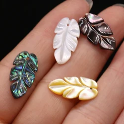 Natural Abalone Shell Beads Pendant Leaf-shaped Mother of Pearl Shell Charms for DIY Necklace Earring Jewelry Making Accessories