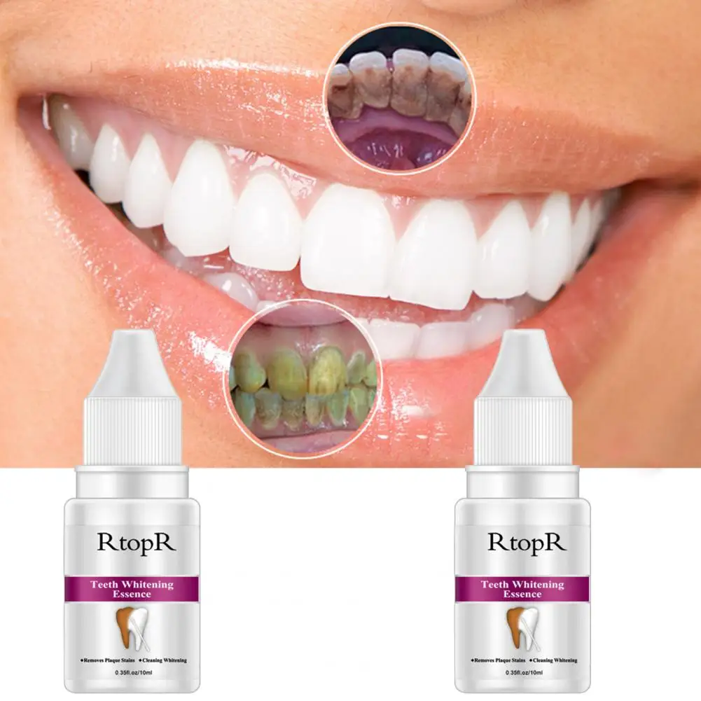 10ml RtopR Teeth Cleaner Liquid Effective Safe Convenient Teeth Whitening Essence for Tooth Remove Plaque Stain Teeth Cleaning