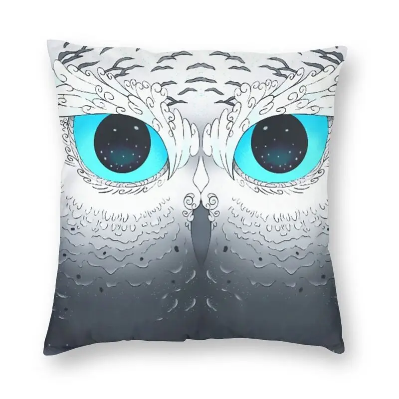 

Starry Eyed Snow Owl Cushion Cover 40x40cm Home Decorative 3D Print Throw Pillow Case for Car Double-sided